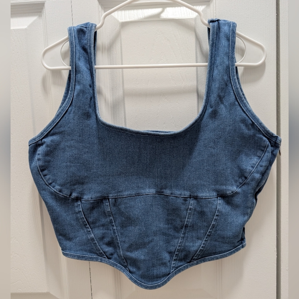 VS Denim Crop Top
